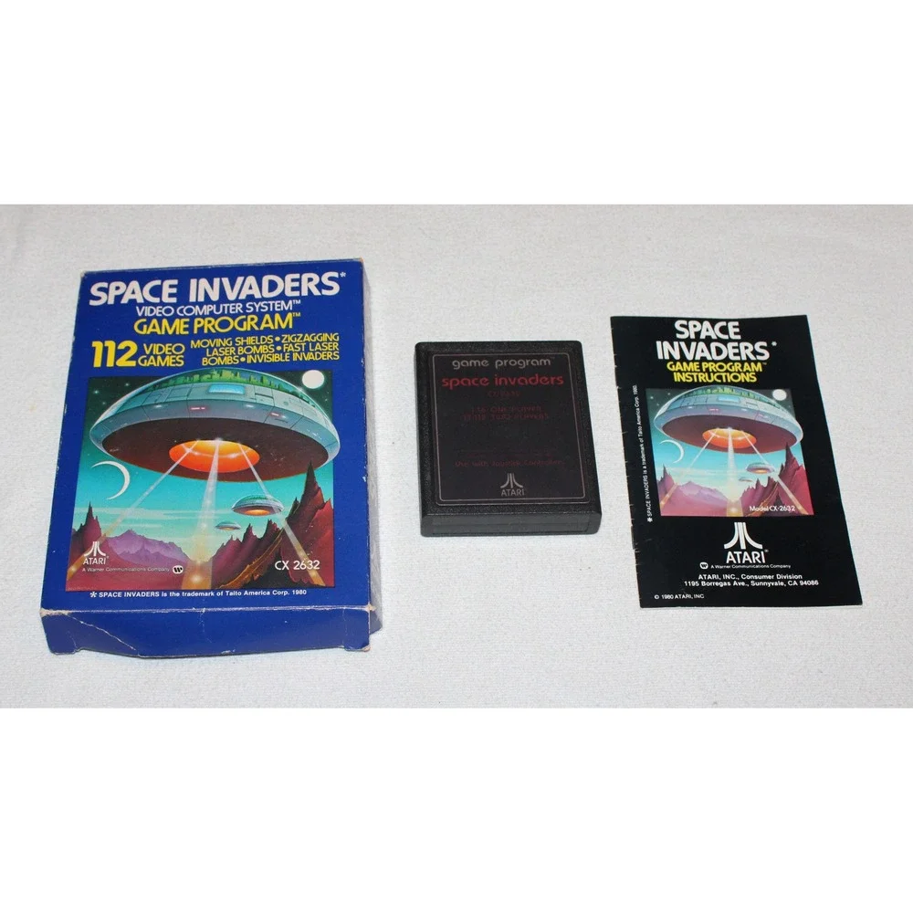vintage Atari 2600 video games lot of 3 Asteroids Space Invaders Pac-Man boxes